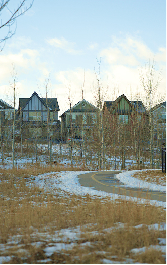 homes in nolan hill by a path